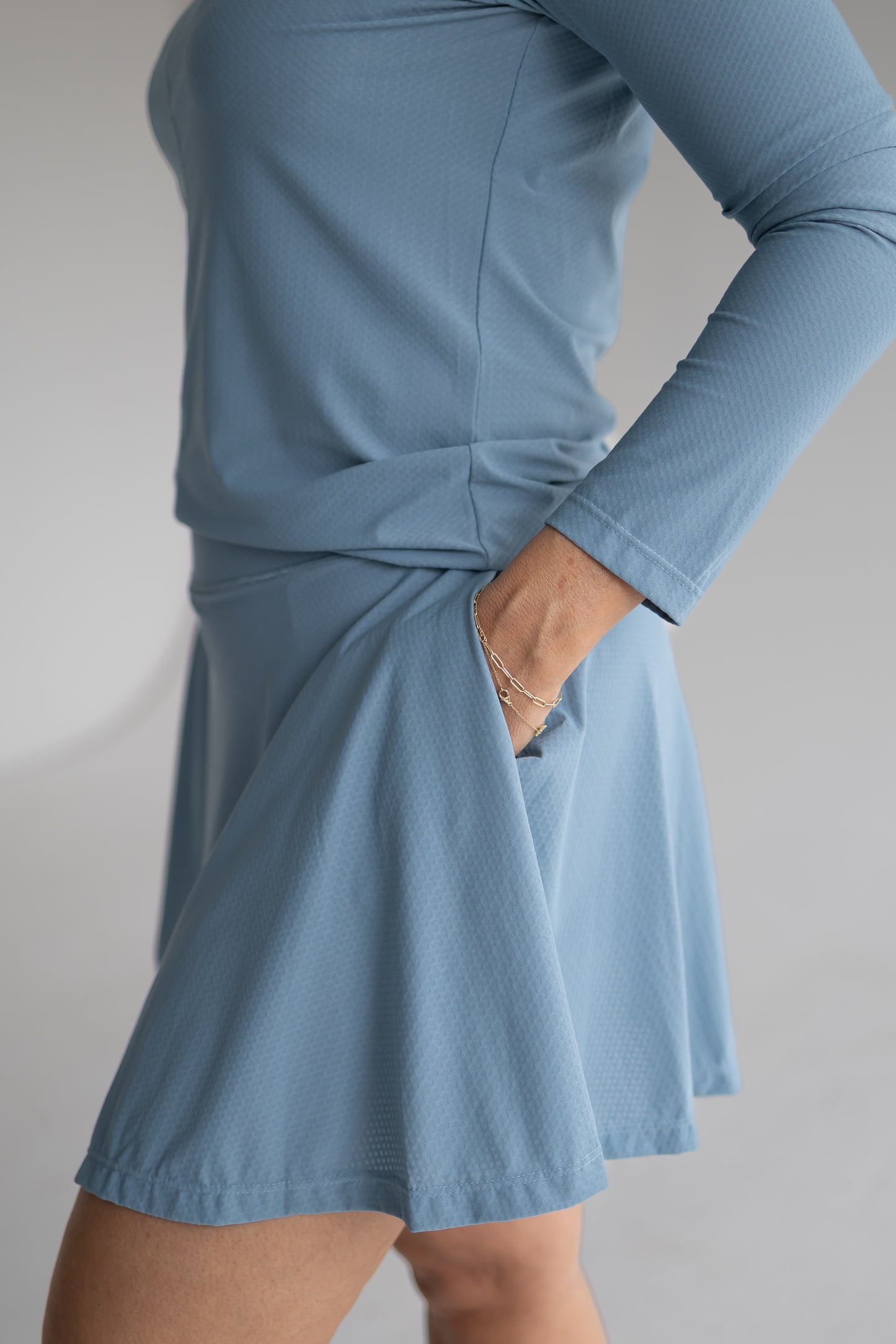 Lajitas Skort in Pebble Blue