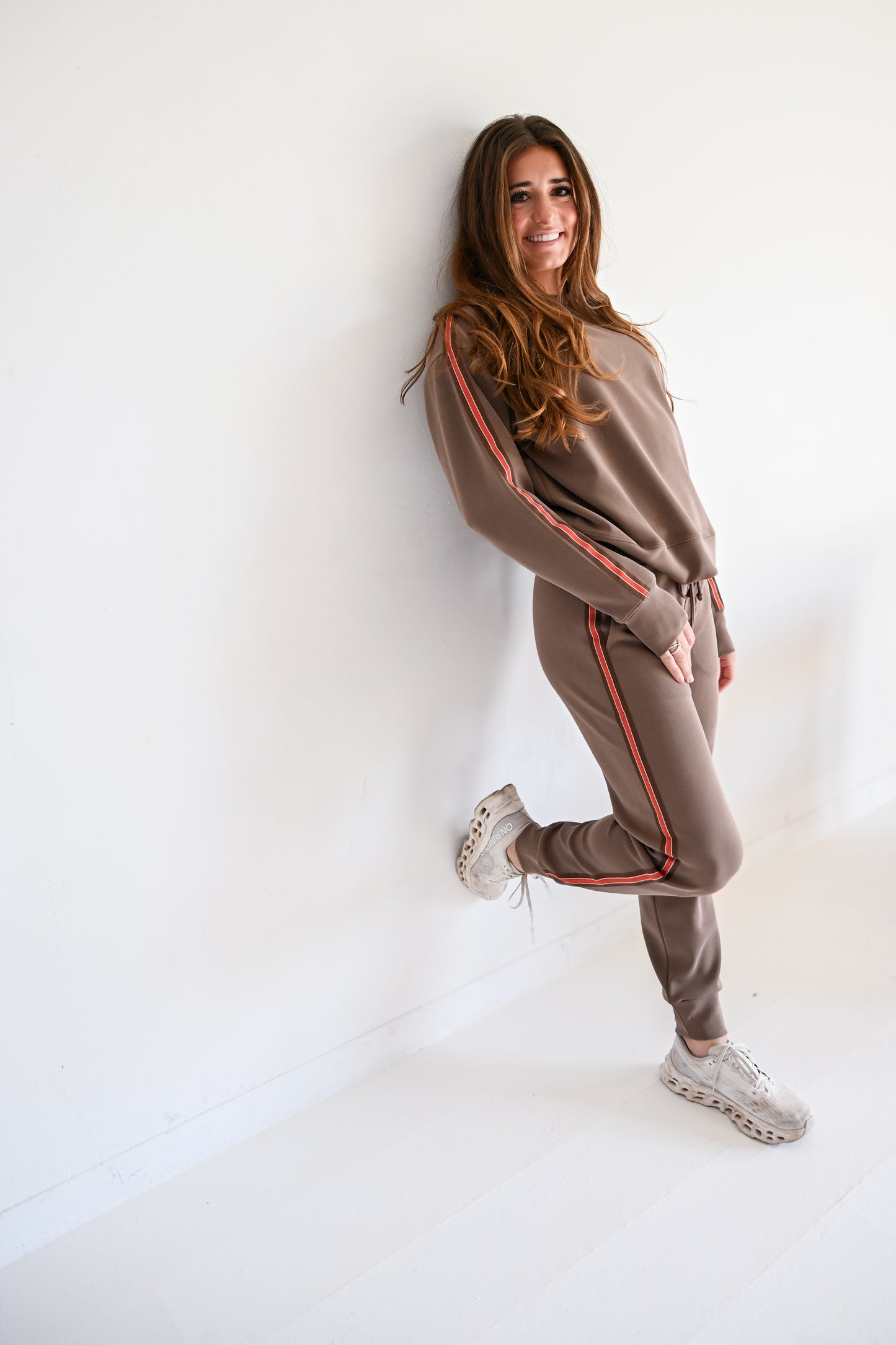 Stripe Club Pullover in Mocha
